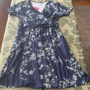 Navy Floral Dress
